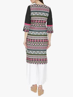 Straight printed kurta - 15611363 - Standard Image - 3