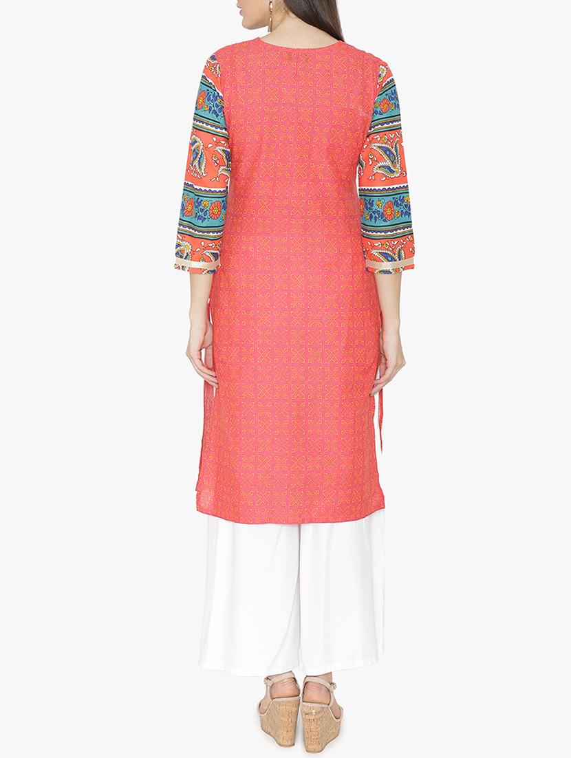 Straight printed kurta - 15611365 - Zoom Image - 3