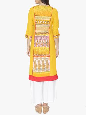 A-line printed kurta - 15611367 - Standard Image - 3