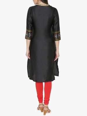 Embroidered straight kurta - 15611372 - Standard Image - 3