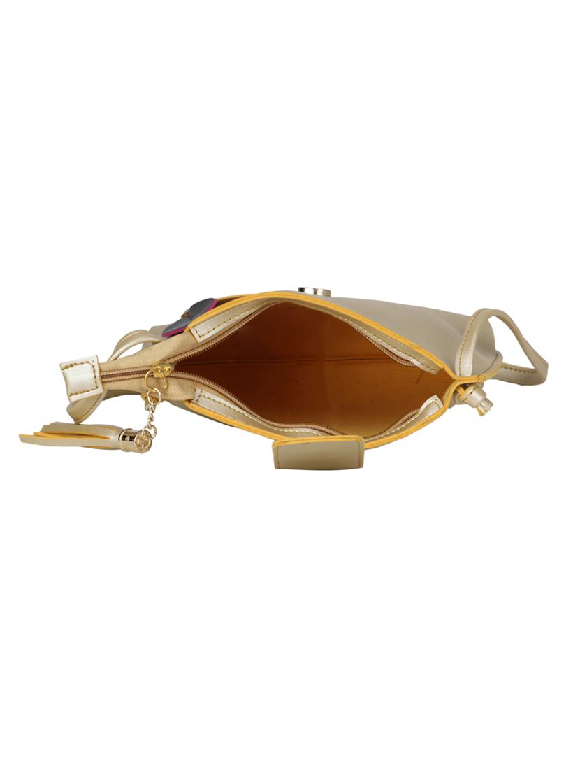 beige leatherette (pu) regular sling bag - 15611487 - Zoom Image - 3