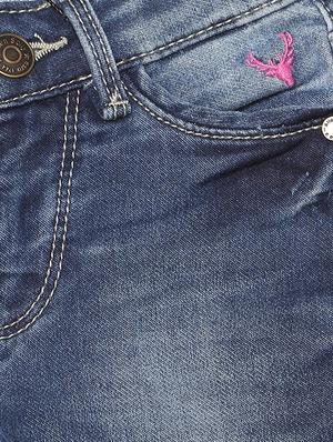blue cotton blend washed jeans - 15611629 - Standard Image - 3