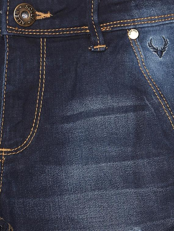 blue cotton blend washed jeans - 15611630 - Zoom Image - 3