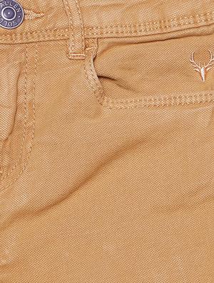 brown cotton blend plain jeans - 15611631 - Standard Image - 3