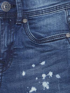 blue cotton blend washed jeans - 15611632 - Standard Image - 3