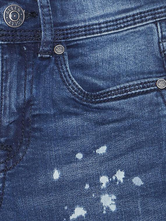blue cotton blend washed jeans - 15611632 - Zoom Image - 3