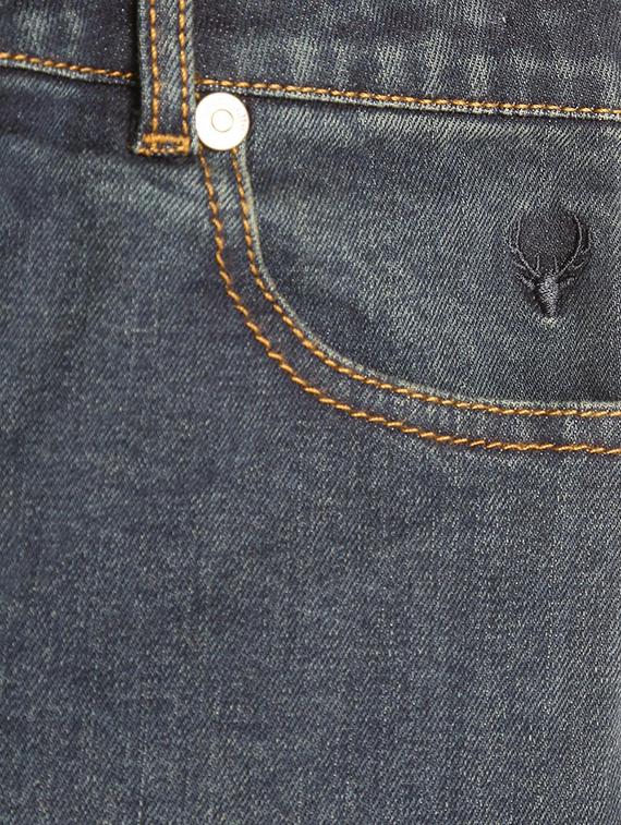 blue cotton blend washed jeans - 15611633 - Zoom Image - 3