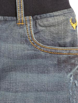 blue cotton blend washed jeans - 15611635 - Standard Image - 3