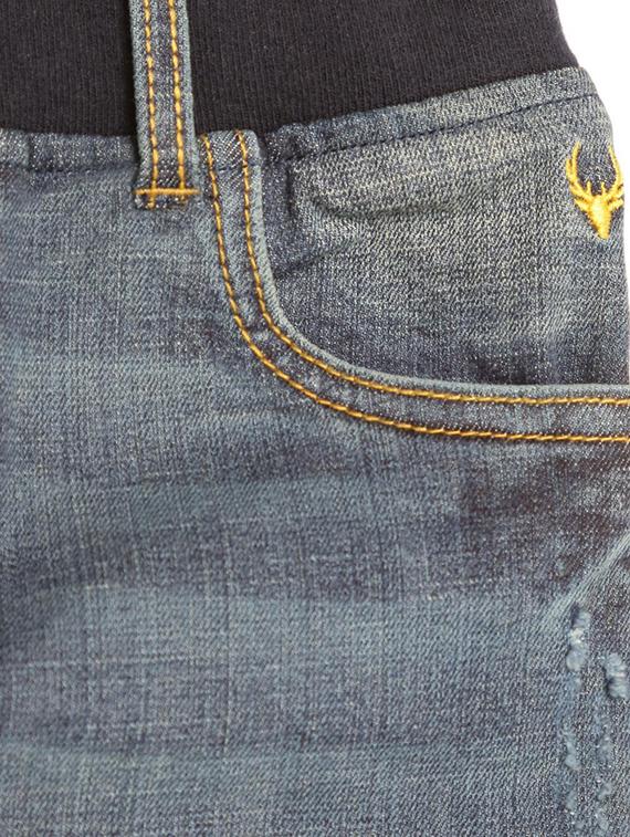 blue cotton blend washed jeans - 15611635 - Zoom Image - 3