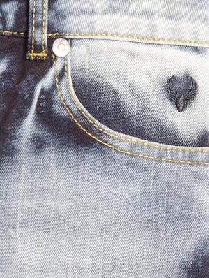 blue cotton blend washed jeans - 15611636 - Standard Image - 3