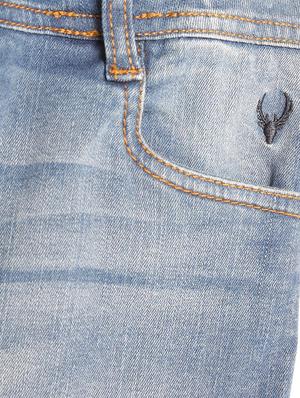 blue cotton blend washed jeans - 15611637 - Standard Image - 3