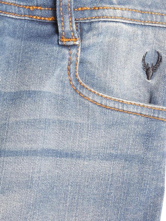 blue cotton blend washed jeans - 15611637 - Zoom Image - 3