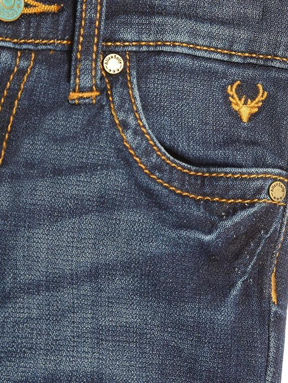 blue cotton blend washed jeans - 15611640 - Zoom Image - 3