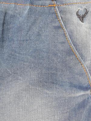 blue cotton blend washed jeans - 15611641 - Standard Image - 3