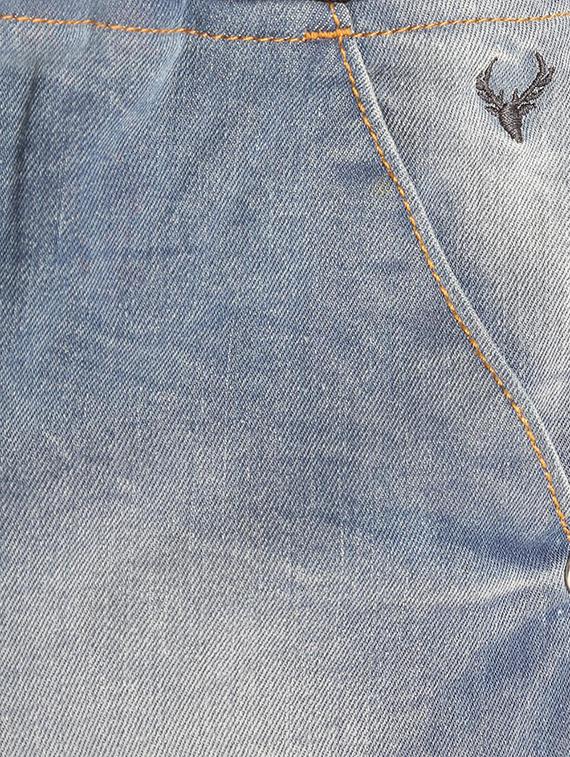blue cotton blend washed jeans - 15611641 - Zoom Image - 3