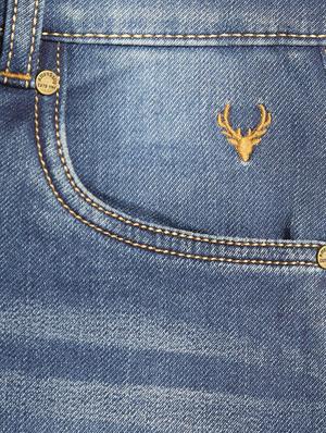 blue cotton blend washed jeans - 15611643 - Standard Image - 3