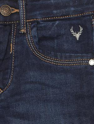 blue cotton blend washed jeans - 15611644 - Standard Image - 3