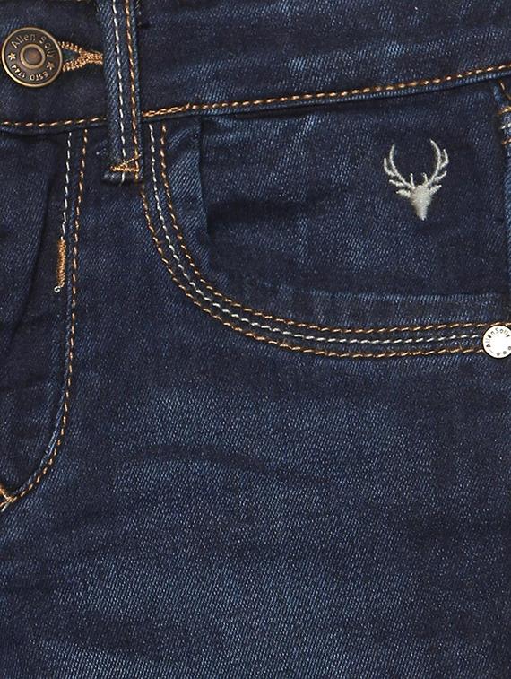 blue cotton blend washed jeans - 15611644 - Zoom Image - 3
