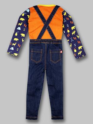 blue cotton dungaree set - 15611655 - Standard Image - 3