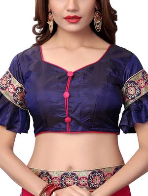 floral embroidered saree with blouse - 15611716 - Standard Image - 3