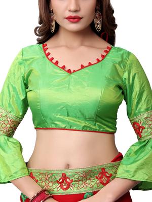 paisley embroidered saree with blouse - 15611718 - Standard Image - 3