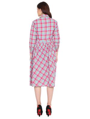 pocket patch checkered fit and flare dress - 15611722 - Standard Image - 3