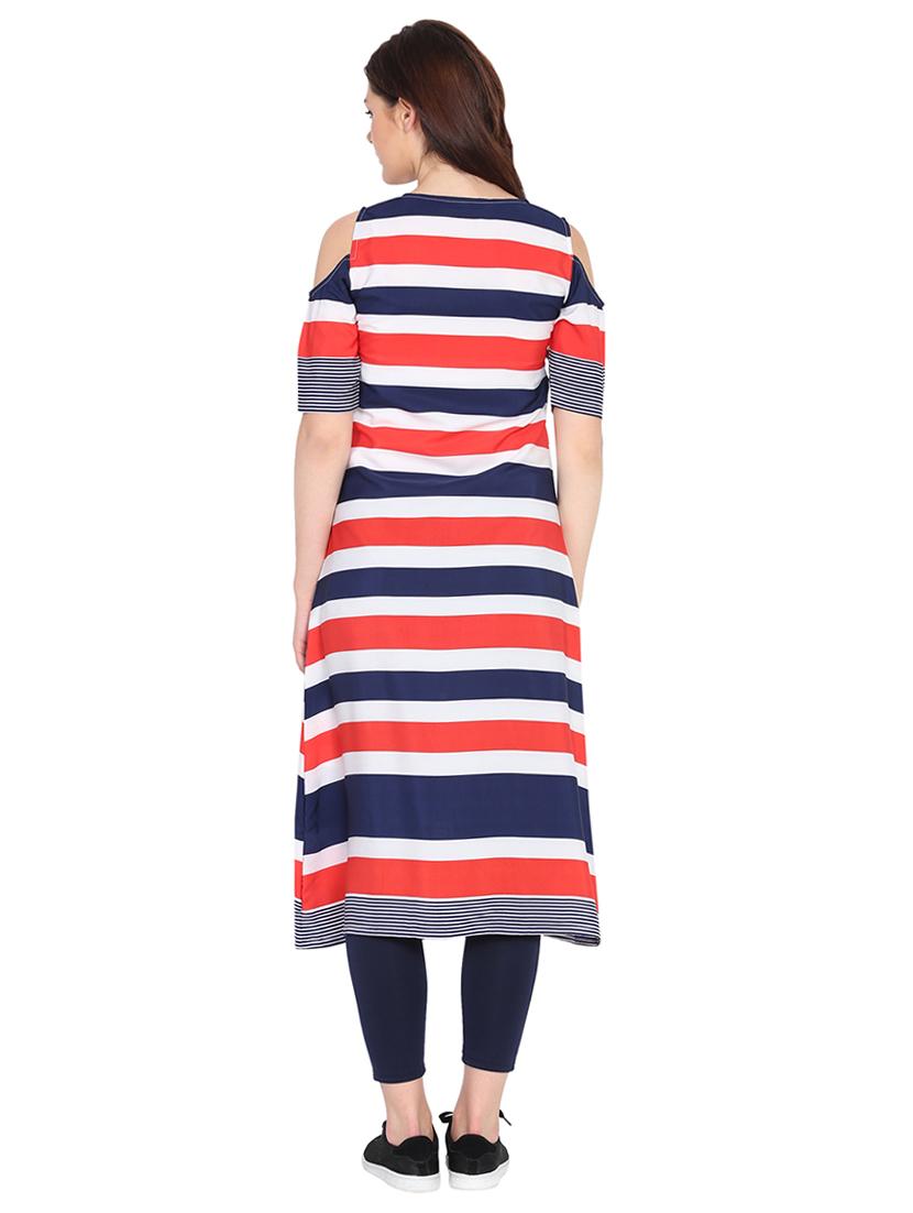cold shoulder striped tunic - 15611726 - Zoom Image - 3