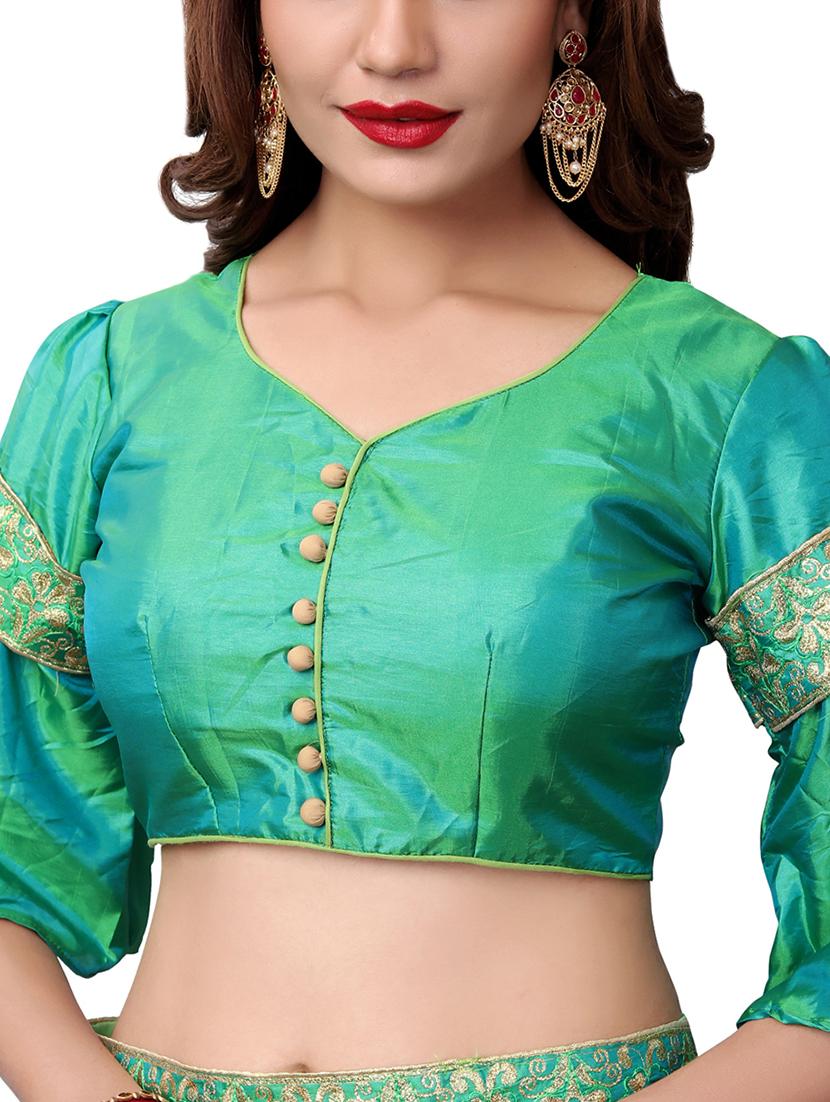 floral embroidered saree with blouse - 15611730 - Zoom Image - 3