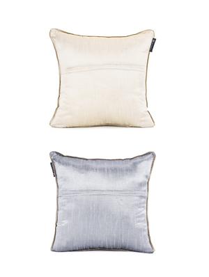 romee polyester embroidered cushion cover 16" x 16" set of 2 - gold & grey - 15611758 - Standard Image - 3