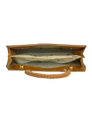 gold leatherette (pu) regular handbag - 15611862 - Standard Image - 3