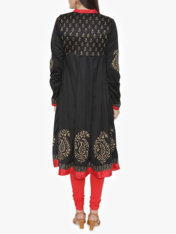 Block print chudidar sleeves kurta - 15611863 - Zoom Image - 3