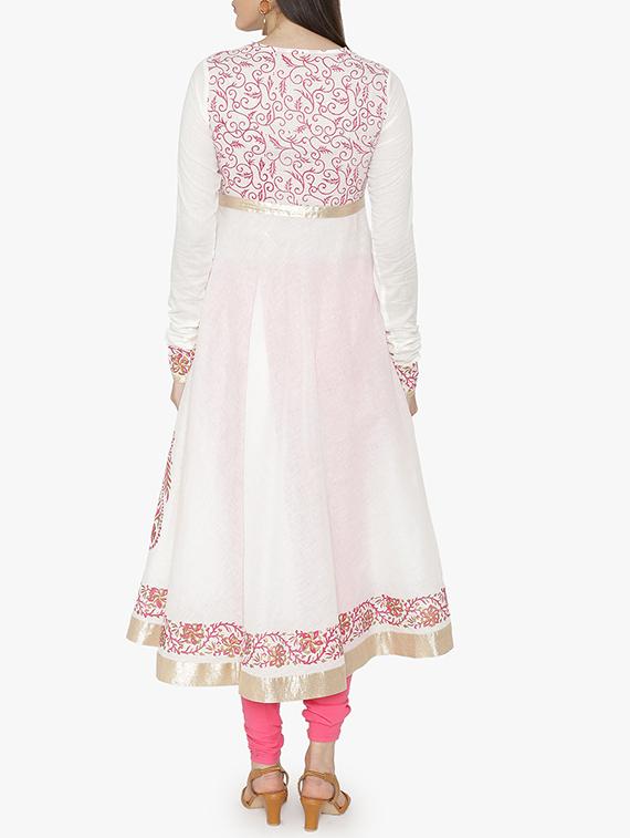 A-line block print kurta - 15611865 - Zoom Image - 3