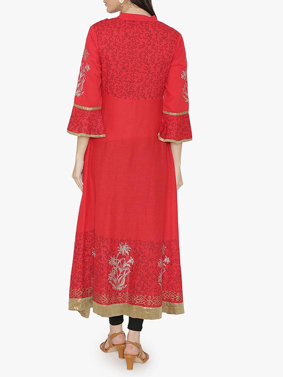 High low hem detail kurta - 15611871 - Zoom Image - 3
