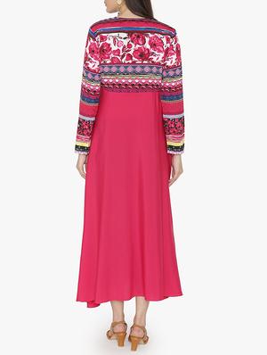 Zipper detail printed yoke kurta - 15611872 - Standard Image - 3
