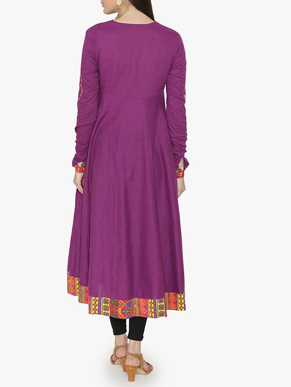 Anarkali block print kurta - 15611875 - Zoom Image - 3