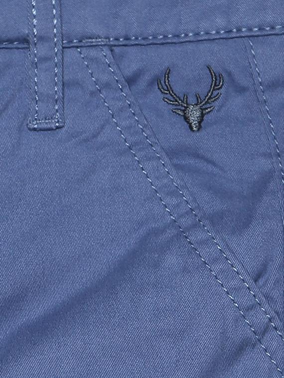 blue cotton blend chinos - 15611880 - Zoom Image - 3