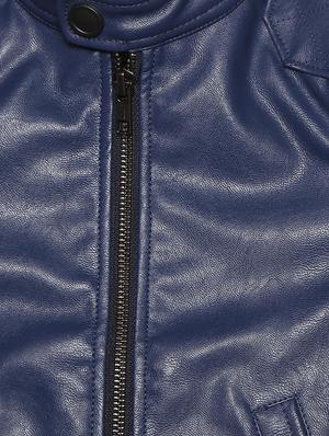 navy blue leather jacket - 15611931 - Standard Image - 3