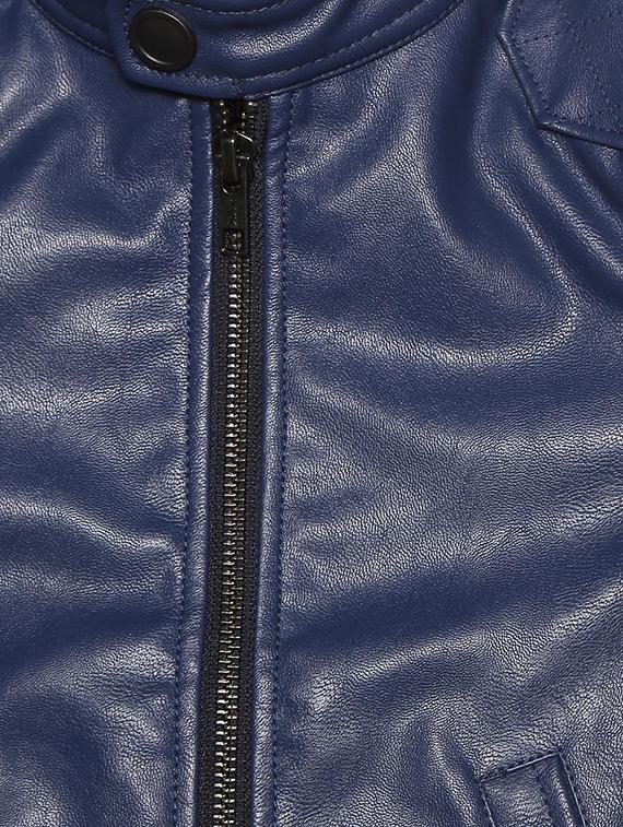 navy blue leather jacket - 15611931 - Zoom Image - 3