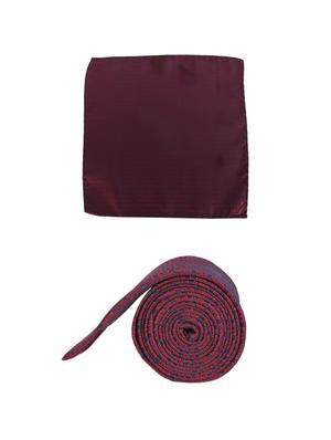 red microfiber tie with pocketsquare - 15612100 - Standard Image - 3