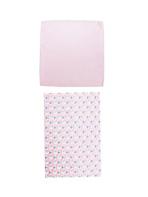 pink microfiber tie with pocketsquare - 15612116 - Standard Image - 3