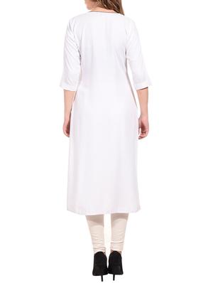 Embroidered straight kurta with tassels - 15612126 - Standard Image - 3
