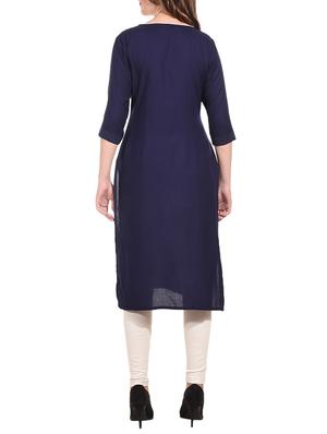 Embroidered straight kurta with tassels - 15612127 - Standard Image - 3
