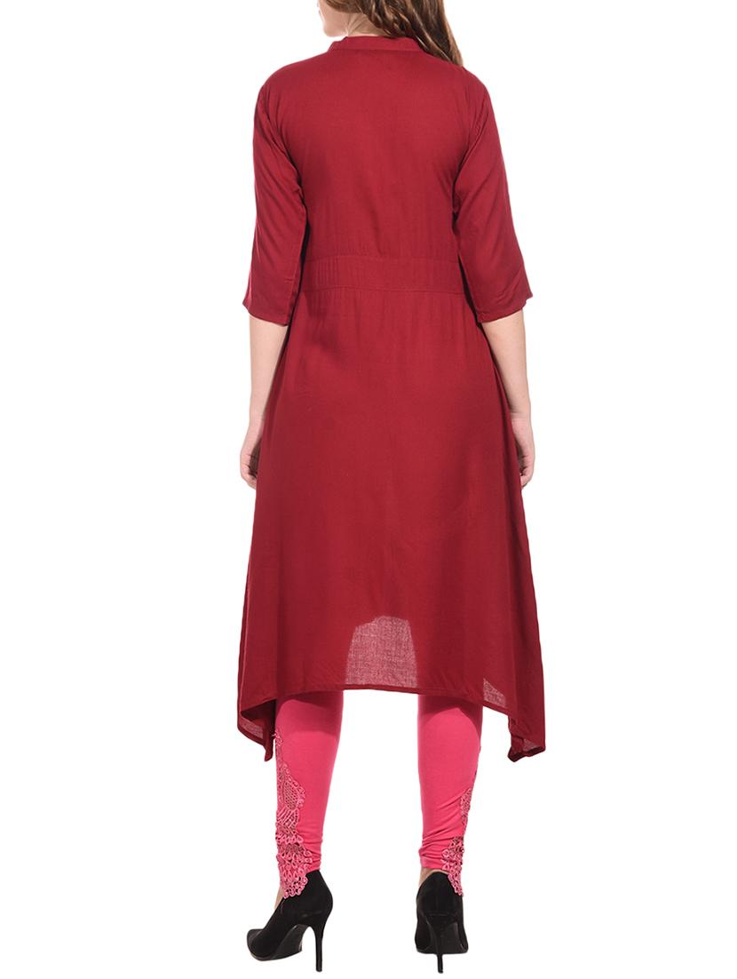 Asymmetric embroidered kurta - 15612128 - Zoom Image - 3