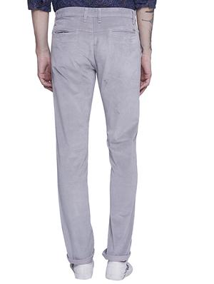 grey cotton flat front casual trouser - 15612304 - Standard Image - 3