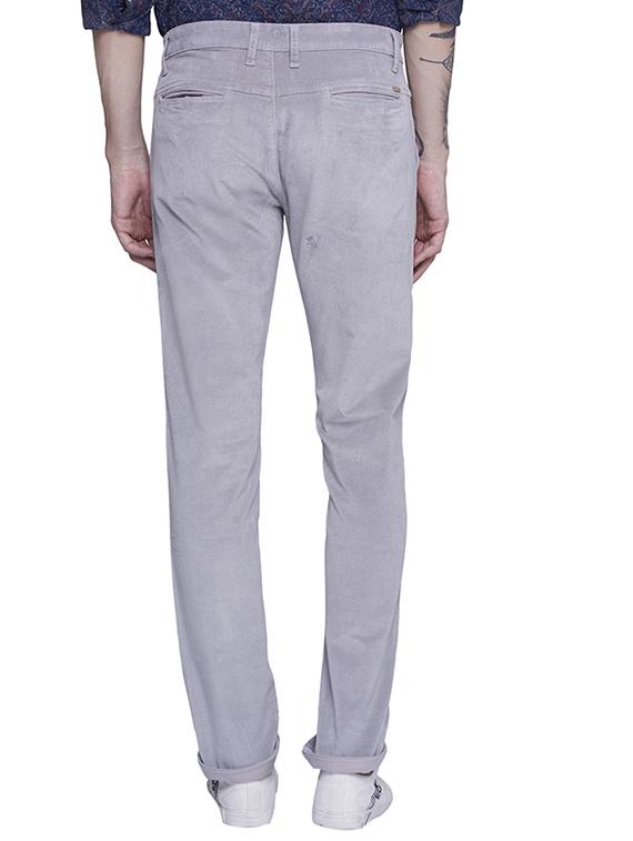 grey cotton flat front casual trouser - 15612304 - Zoom Image - 3