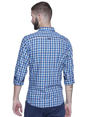blue cotton casual shirt - 15612309 - Standard Image - 3
