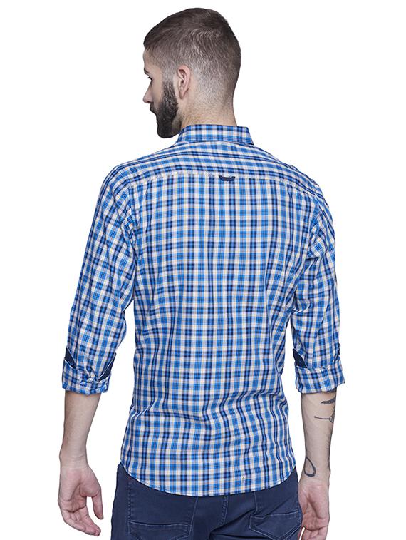 blue cotton casual shirt - 15612309 - Zoom Image - 3
