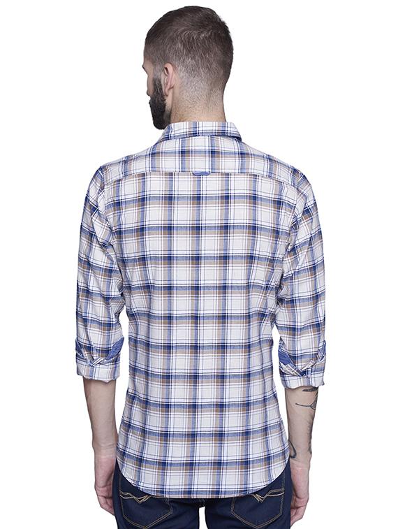 blue cotton casual shirt - 15612316 - Zoom Image - 3