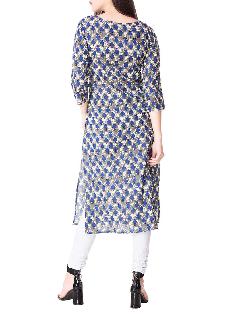 Printed straight kurta - 15612640 - Zoom Image - 3