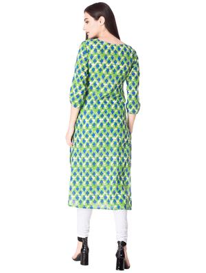 Printed straight kurta - 15612641 - Standard Image - 3